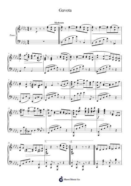 Gavota Sheet Music by Manuel María Ponce-Arr.Vefrank Graseph