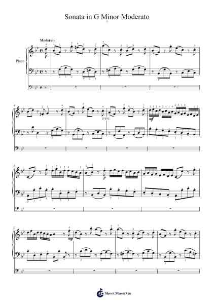 Sonata in G Minor: Moderato Sheet Music by Domenico Cimarosa-Arr.Stowemon