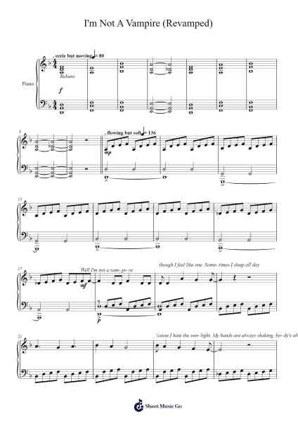 I'm Not A Vampire (Revamped) Sheet Music by Falling In Reverse-Arr.Hoybooth Saulives