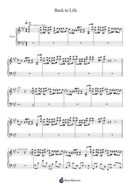 Back to Life Sheet Music by Giovanni Allevi-Arr.Sainsthea Flind