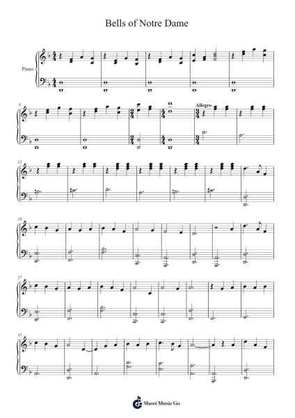 Bells of Notre Dame Sheet Music by Alan Menken-Arr.Hoybooth Saulives