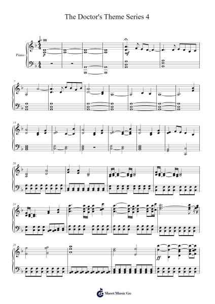 The Doctor's Theme Series 4 Sheet Music by Murray Gold-Arr.Manssaul Dexy