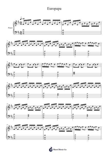 Europapa Sheet Music by Joost Klein-Arr.Blyder