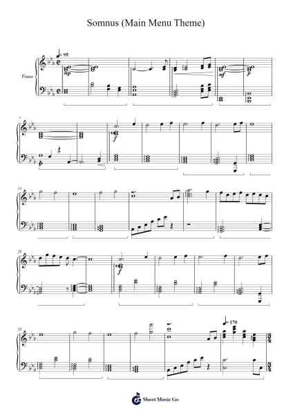 Somnus (Main Menu Theme) Sheet Music by Yōko Shimomura-Arr.Chrismay Penniah