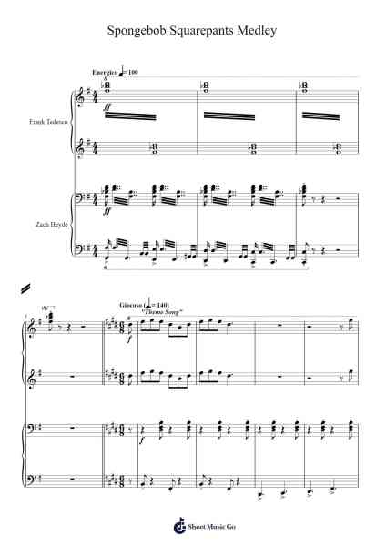 Spongebob Squarepants Medley Sheet Music by Hamdike-Arr.Sukeats Midpaul