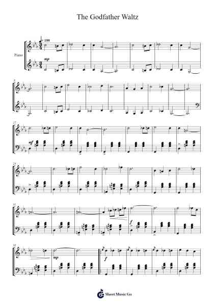 The Godfather Waltz Sheet Music by Nina Rota-Arr.Atkuk