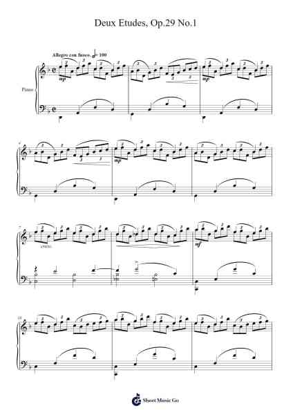 Deux Etudes, Op. 29 No. 1 Sheet Music by Felix Blumenfeld-Arr.Acbins Yedhume