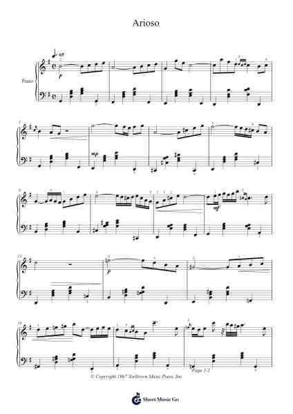 Arioso Sheet Music by Johann Sebastian Bach-Arr.Gembur
