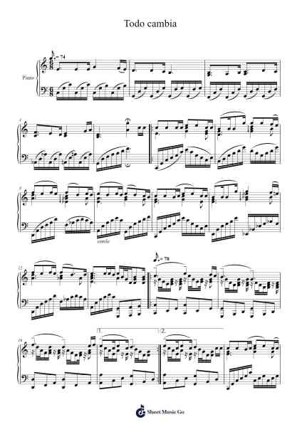 Todo cambia Sheet Music by Julio Numhauser-Arr.Efkirk