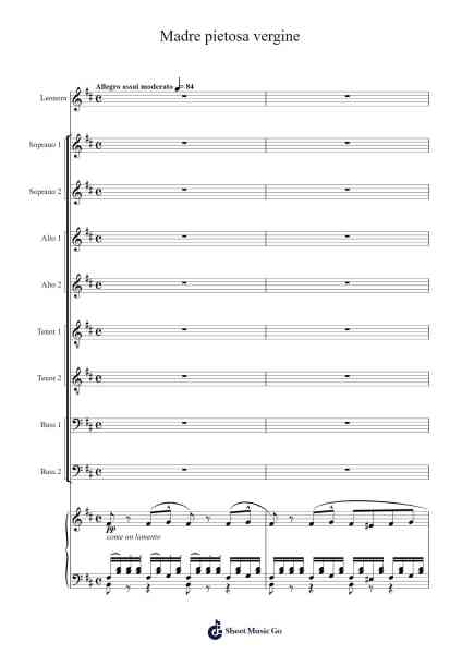 Madre pietosa vergine Sheet Music by Giuseppe Verdi-Arr.Larple