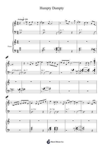 Humpty Dumpty Musica per pianoforte di Chick Corea - Arr.Nypkins Shakeats