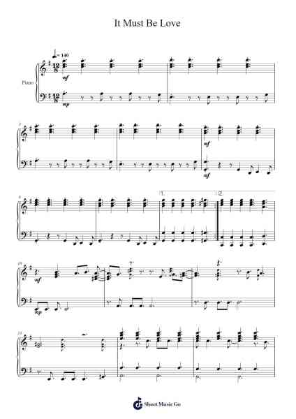 It Must Be Love Sheet Music by Madness-Arr.Holew Brianmaud