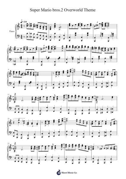 Super Mario bros.2 Overworld Theme Sheet Music by Koji Kondo-Arr.Dowar Warford