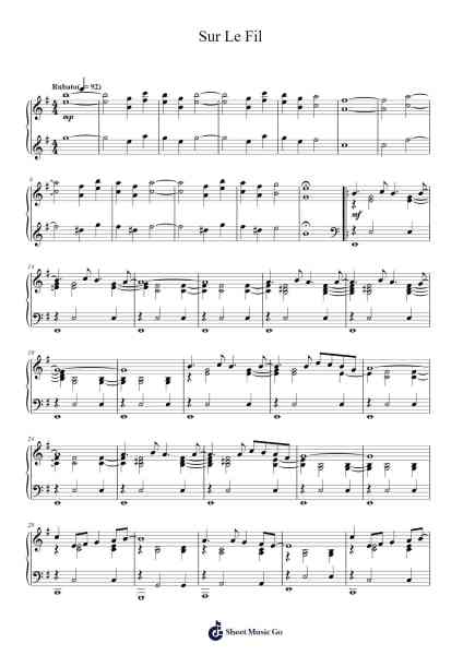 Sur Le Fil Sheet Music by Yann Tiersen-Arr.Midper