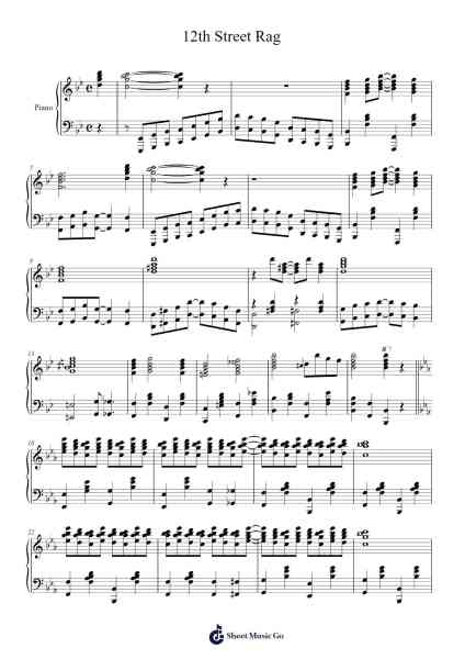 12th Street Rag Sheet Music by Euday L. Bowman-Arr.Gedodd