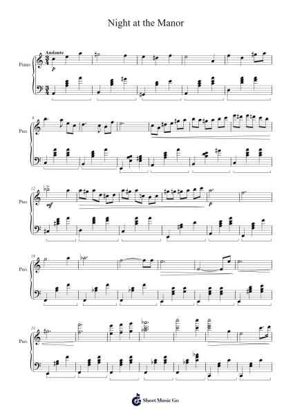 Night at the Manor Sheet Music by Joshua Kyan Aalampour-Arr.Fagee
