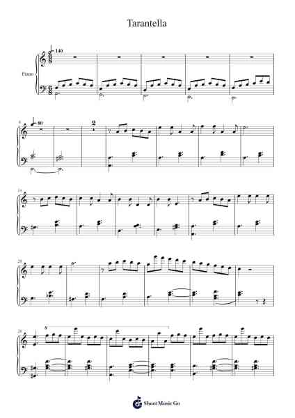 Tarantella Sheet Music by -Arr.Dunnie Hazme