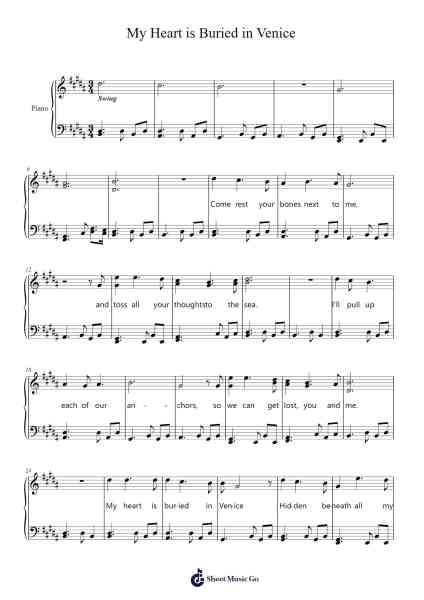 My Heart is Buried in Venice Sheet Music by Ricky Montgomery-Arr.Mattvey Chilrick