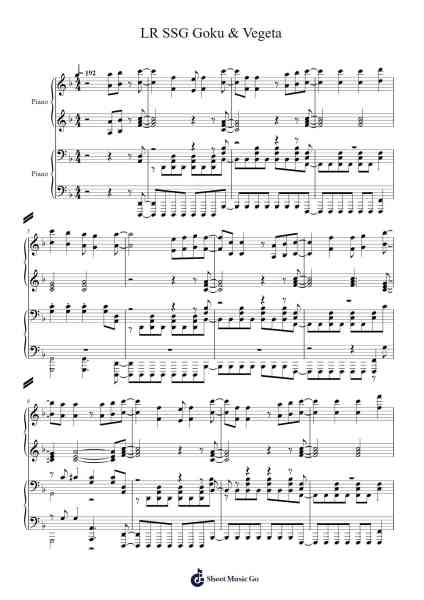 Dokkan Battle OST - LR SSG Goku & Vegeta Sheet Music by Team Akatuski-Arr.Woltier