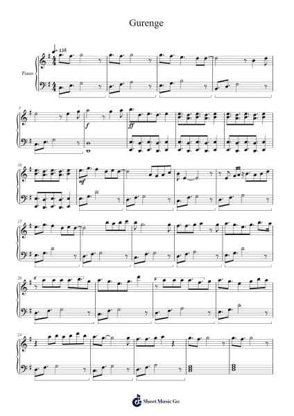 Gurenge Sheet Music by LiSA-Arr.Consback