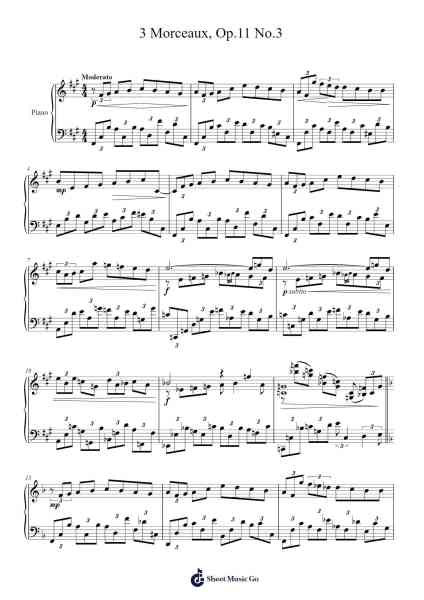 3 Morceaux, Op.11 No.3 Sheet Music by Winston Lim-Arr.Davexy Tykins