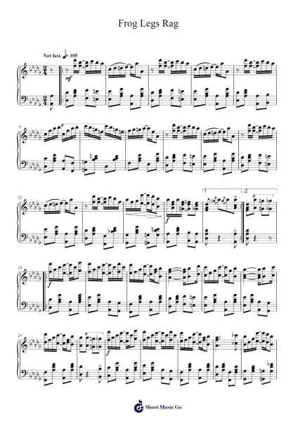 Frog Legs Rag Sheet Music by James Scott-Arr.Yerleen Virdean