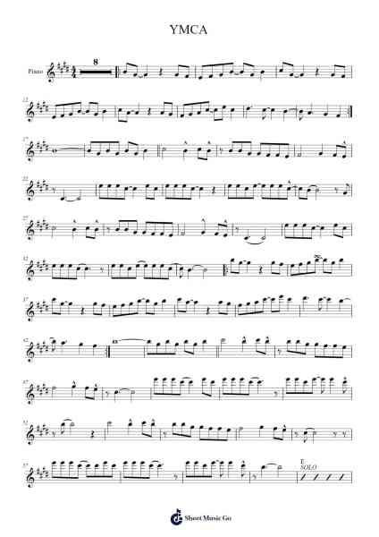 YMCA Sheet Music by Village People-Arr.Muleif Jordawn