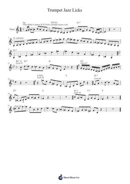 Trumpet Jazz Licks Sheet Music by undefined-Arr.Stelgil Kaycia