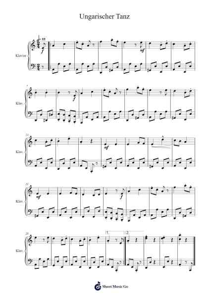 Ungarischer Tanz Sheet Music by Richard Krentzlin-Arr.Cookdunn