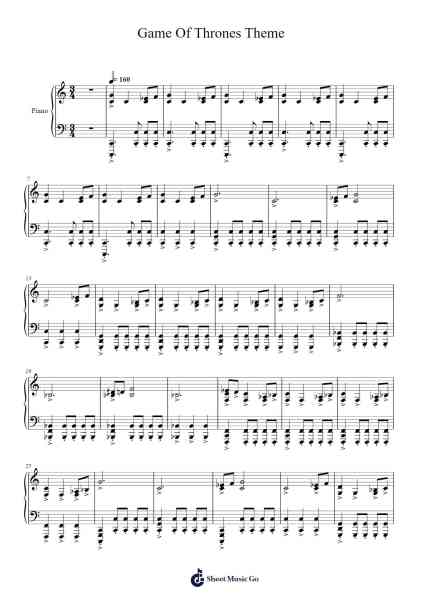 Game Of Thrones Theme Sheet Music by Ramin Djawadi-Arr.Westier Haylay