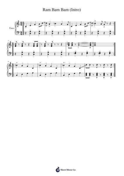 Ram Bam Bam (Intro) Sheet Music by Ilayaraja-Arr.Cybing Gilldrew