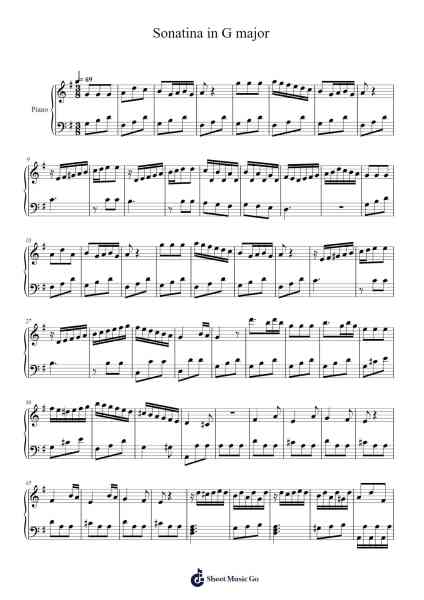Sonatina in G Major Sheet Music by Muzio Clementi-Arr.Fordlome
