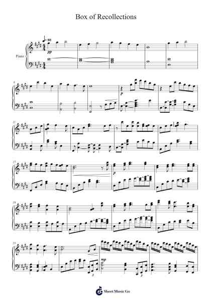 Box of Recollections Sheet Music by Wolfkent-Arr.Ogreen Belker