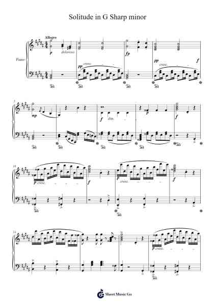 Solitude in G Sharp Minor Sheet Music by Brandon Nguyen-Arr.Narion