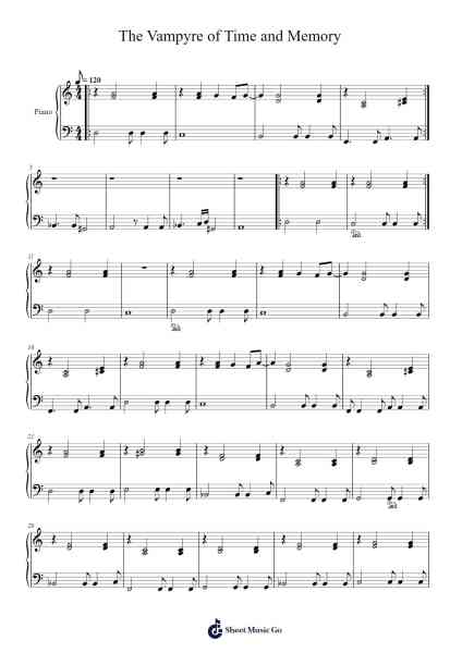 The Vampyre of Time and Memory Sheet Music by Queens of the Stone Age-Arr.Xedred