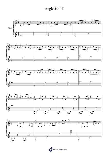 Anglefish 15 Sheet Music by Elisabetta de Gambarini-Arr.Bosphia Wisell
