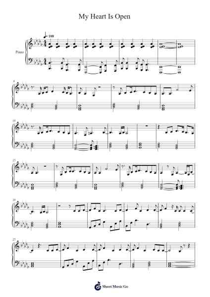 My Heart Is Open Sheet Music by Maroon 5-Arr.Walshfox