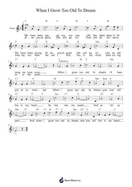 When I Grow Too Old To Dream Sheet Music by Sigmund Romberg-Arr.Gardi Clairero