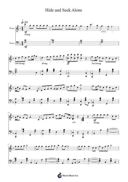 Hide and Seek Alone Sheet Music by Clod55-Arr.Keatsshua Beareade