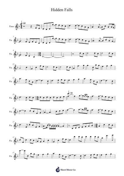 Hidden Falls Sheet Music by Taylor Davis-Arr.Manreade