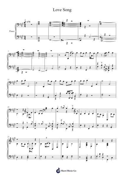 Love Song Sheet Music by Lana Del Rey-Arr.Jeffhy Lionelmatt