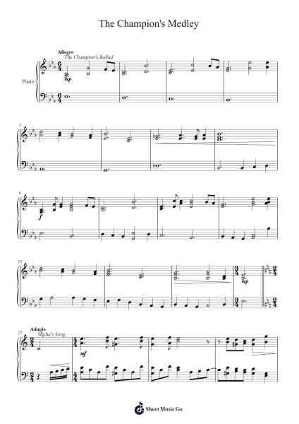 The Champion's Medley Sheet Music by Nintendo Entertainment-Arr.Dempburns Croftgill