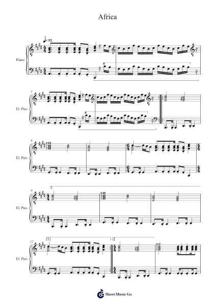 Africa Sheet Music by Toto-Arr.Odemick