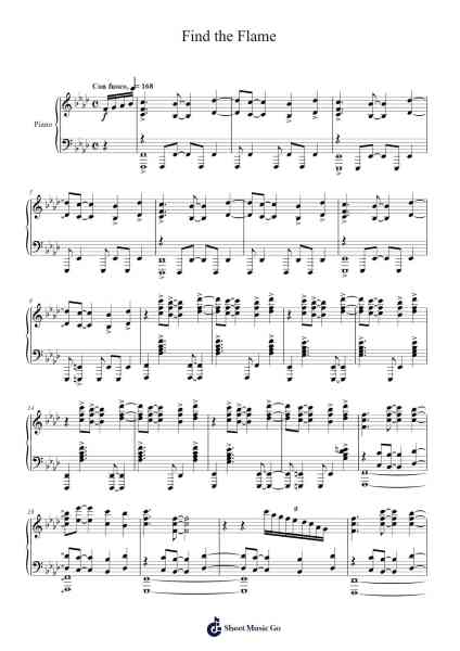 Find the Flame 樂譜由 Masayoshi Soken - 編曲 Temchell Thompro