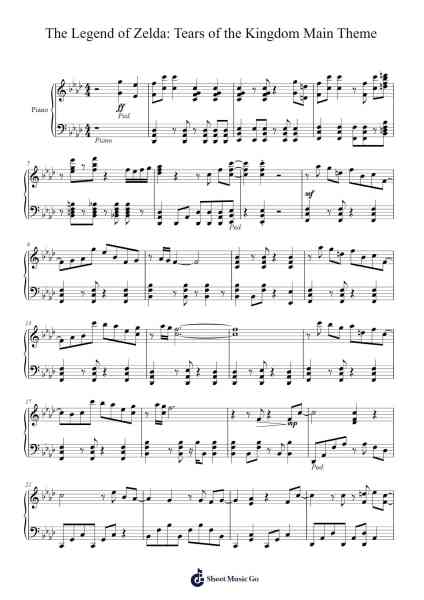 Main Theme - The Legend of Zelda: Tears of the Kingdom Sheet Music by Manaka Kataoka-Arr.Elroylitt Graycia