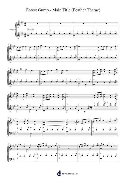 Forest Gump - Main Title (Feather Theme) Sheet Music by Alan Silvestri-Arr.Otnold