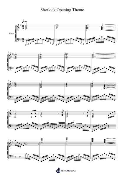 Sherlock Opening Theme Sheet Music by undefined-Arr.Jounic Beauback