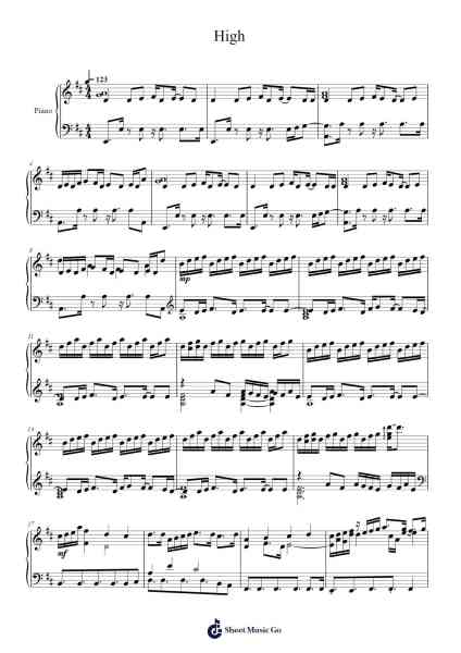 High Sheet Music by Kawai Sprite-Arr.Kathtta