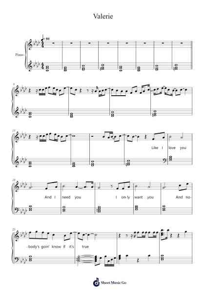 Valerie Musica per pianoforte di The Weeknd - Arr.Hudvic Nolip