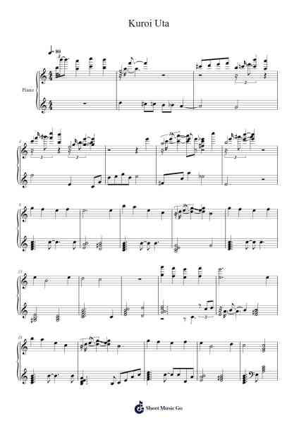 Kuroi Uta Sheet Music by undefined-Arr.Toutpeg